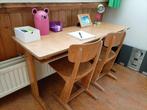 Vintage dubbele lessenaar met 2 stoelen, Gebruikt, Ophalen, Bureau