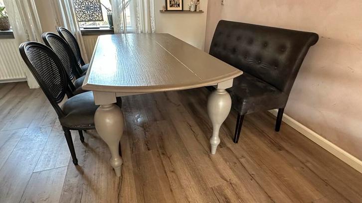 Houten Eettafel Landelijke Stijl - 210cm, Antiek en Kunst, Antiek | Meubels | Tafels, Ophalen of Verzenden