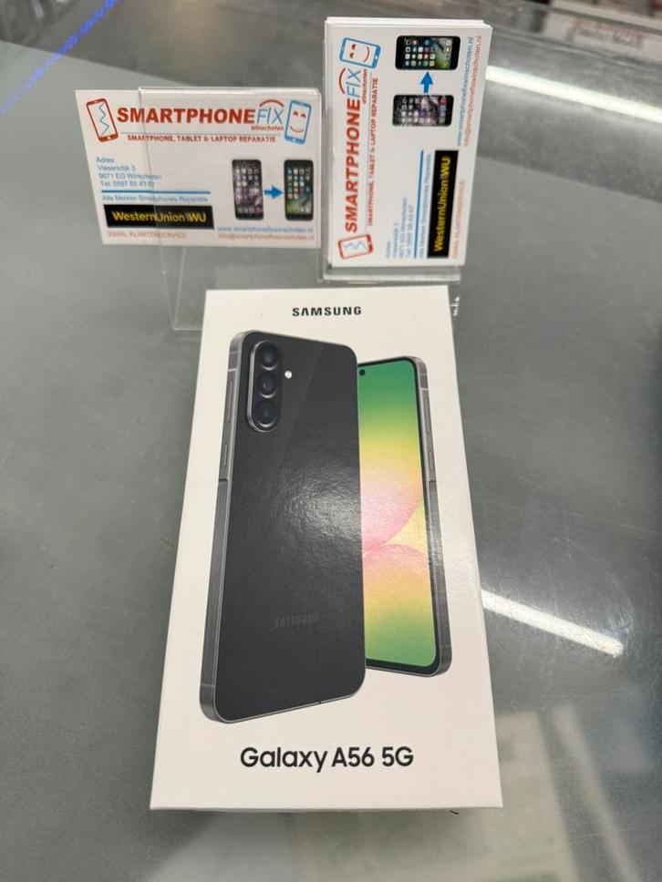 samsung galaxy a56gb 5g 128gb a. graphite nieuw+garantie, Telecommunicatie, Mobiele telefoons | Toebehoren en Onderdelen, Nieuw