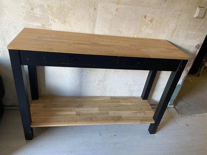 Houten Kastje/Tafeltje met Onderblad, Huis en Inrichting, Tafels | Salontafels, Gebruikt, 100 tot 150 cm, Ophalen of Verzenden