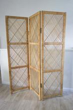 Vintage rotan scherm / room divider jaren ’60/’70, 3 panelen, Ophalen, Zo goed als nieuw