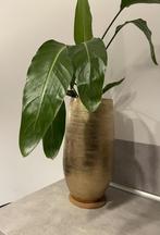 Binnen Bloempot goud 50 cm hoog, Tuin en Terras, Bloempotten, Ophalen, Rond, Binnen, Minder dan 25 cm