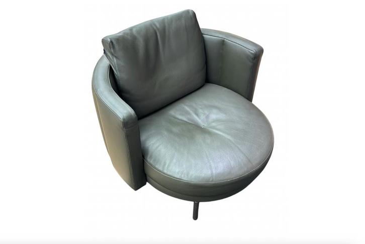NIEUW OVP Minotti Torii M lederen fauteuil groen 6.100€, Huis en Inrichting, Fauteuils, Nieuw, Leer, 75 tot 100 cm, 75 tot 100 cm