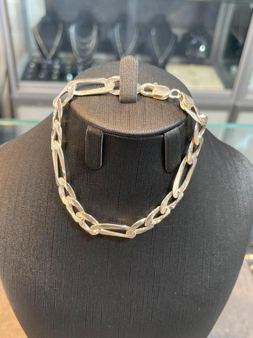 Prachtige 925 zilver figaro armband 23 cm - nieuw, Sieraden, Tassen en Uiterlijk, Armbanden, Nieuw, Zilver, Zilver, Ophalen of Verzenden