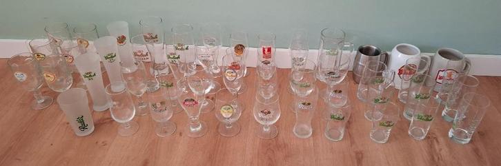 Unieke verzameling van 54 Grolsch glazen & pullen, Verzamelen, Glas en Borrelglaasjes, Zo goed als nieuw, Bierglas, Ophalen