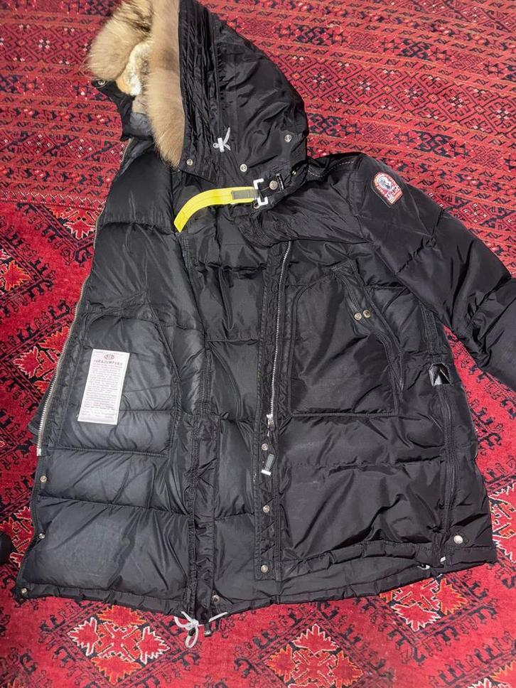 Parajumper Jas Maat L met Echt Bont, Kleding | Dames, Jassen | Winter, Gedragen, Zwart, Ophalen of Verzenden