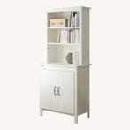 Witte vitrinekast / white display cabinet 80x190 cm, Ophalen, Met deur(en), Scandinavisch, 50 tot 100 cm