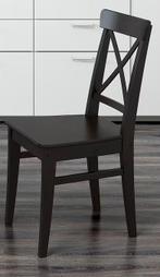 Eetkamerstoelen 4 stuks zwart (Ikea Ingolf), Zo goed als nieuw, Zwart, Ophalen