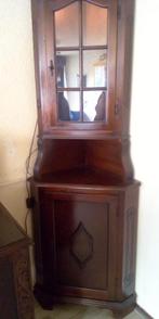 Hoekkast mahonie hout met verlichting, Ophalen