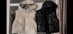 2x cropped bodywarmer beige zwart L puffer leer muts kort, Kleding | Dames, Bodywarmers, Zwart, Maat 42/44 (L), Nieuw, Ophalen of Verzenden