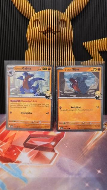 Cynthia's Gabite #103 & Gible #102 Pokemon Destined Rivals beschikbaar voor biedingen