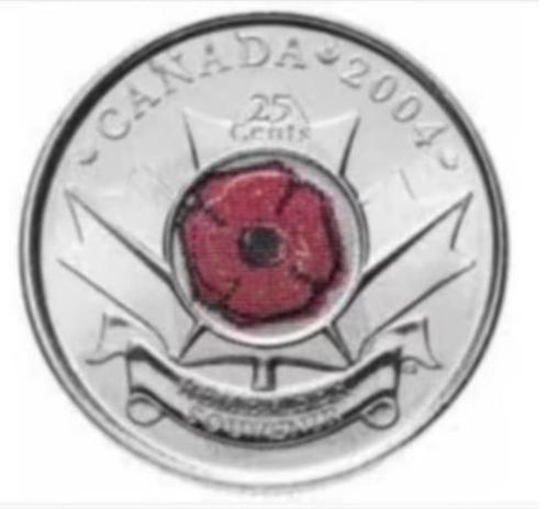 Canada 25 cent - Poppy - 2004 - Nieuw uit de rol, Postzegels en Munten, Munten | Amerika, Losse munt, Noord-Amerika, Verzenden