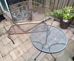 Vintage tuinbank en tafel, Ophalen, Gebruikt, Metaal