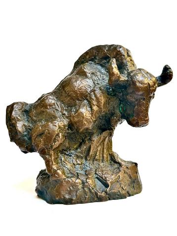 Bronzen Wisent Beeld - Expressionistisch & Gesigneerd beschikbaar voor biedingen