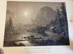 T.K. Zeer oude litho, Parthie am Beina-Elv in Norwegen., Antiek en Kunst, Ophalen of Verzenden