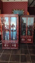 paar chinese vitrines hard hout ingelegd, Ophalen of Verzenden