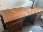 Prachtig groot oud houten bureau, Gebruikt, Ophalen of Verzenden, Bureau