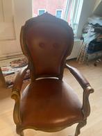 Leren Barok Stoel, Ophalen, Gebruikt, Bruin, Eén