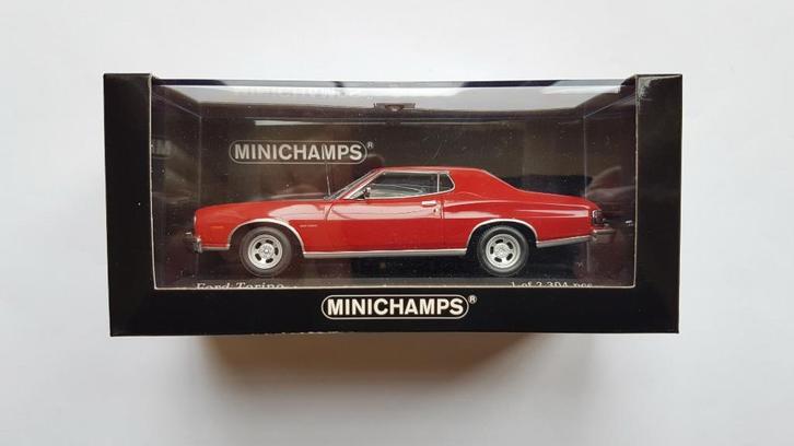 Ford Torino 1976 Red Minichamps 1:43, Hobby en Vrije tijd, Modelauto's | 1:43, Nieuw, Auto, MiniChamps, Verzenden
