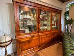 Grote massief kersenhouten boekenkast vitrinekast Glas, Gebruikt, 200 cm of meer, Ophalen of Verzenden, Kersenhout