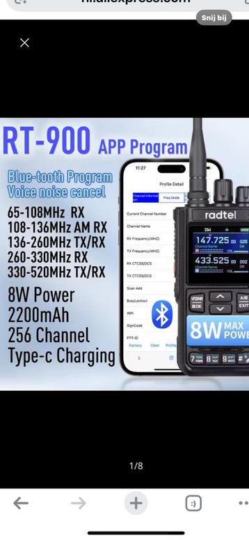 Radtel tr 900 vhf/uhf portofoon in doos beschikbaar voor biedingen