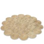 Balinees vloerkleed van watergras in bloemvorm, Nieuw, Beige, 150 tot 200 cm, Rond