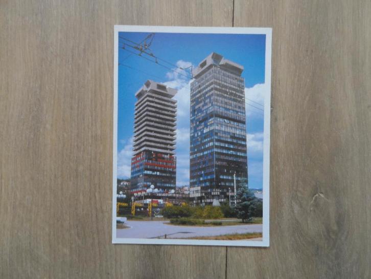 Ansichtkaart Sarajevo UNITIC Twin Towers, Bosnia, Verzamelen, Militaria | Algemeen, Landmacht, Nederland, Ophalen of Verzenden
