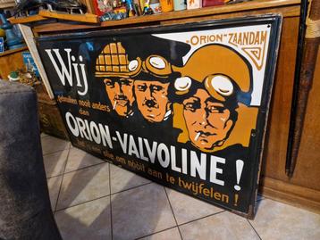 Emaille reclamebord ongeveer 1920 orion olie zaandam  beschikbaar voor biedingen