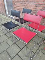 6x Italiaanse design stoelen leer en chroom, Ophalen, Zo goed als nieuw, Vijf, Zes of meer stoelen, Leer
