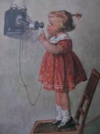Antieke Kaart uit 1924 / Fialkowska - Meisje aan de Telefoon, Verzenden, 1920 tot 1940, Gelopen, Kinderen