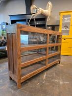 Oude toonbank | winkelvitrine | roomdivider gerecycled teak, Teakhout, Ophalen of Verzenden, 25 tot 50 cm, Niet te achterhalen