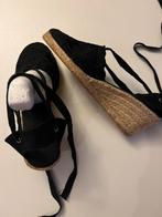 Espadrilles met gevlochten sleehak., Ophalen of Verzenden, Zo goed als nieuw, Zwart, Espadrilles of Moccasins