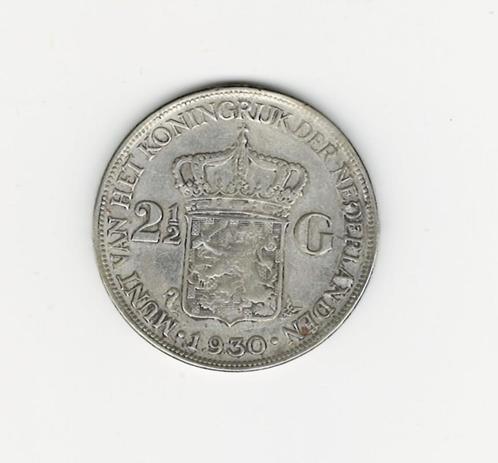 Zilveren rijksdaalder 1930. Kon. Wilhelmina., Postzegels en Munten, Munten | Nederland, Losse munt, 2½ gulden, Koningin Wilhelmina