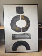 Groot modern schilderij 100x140 cm strak design met goud, 125 cm of meer, Ophalen of Verzenden, Zo goed als nieuw, Schilderij