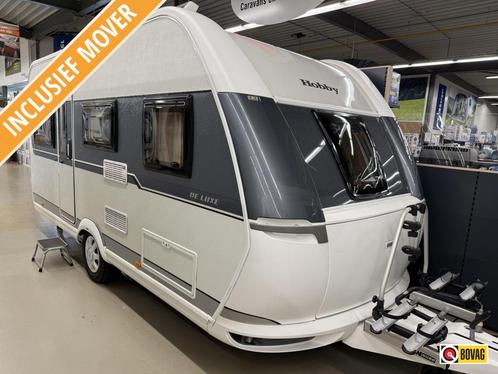 Hobby De Luxe 455 UF +mover+fietsendrager, Caravans en Kamperen, Caravans, Bedrijf, tot en met 4, Rondzit, Hobby, Dwarsbed, Vast bed