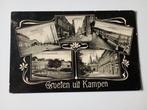 Kampen Jugendstilkaart met Randversiering 1907, Verzamelen, Ansichtkaarten | Nederland, Ophalen of Verzenden, Voor 1920, Gelopen