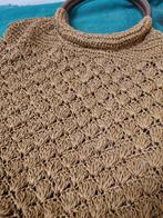 handtas geweven bruin ronde handvaten, Sieraden, Tassen en Uiterlijk, Tassen | Damestassen, Ophalen of Verzenden, 'T Olde Gre-j