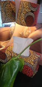 Gestoffeerde lampenkap, tissuesbox & 1 kussensloop (Vlisco), Huis en Inrichting, Ophalen, Rond, Minder dan 25 cm