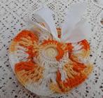 Brocante rond gehaakt zakje voor klein rond zeepje, Antiek en Kunst, Ophalen of Verzenden