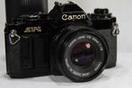 Canon AV1 Analoge Camera + Canon FD 50mm & Canon FD 200mm, Ophalen of Verzenden, Gebruikt, Spiegelreflex, Canon