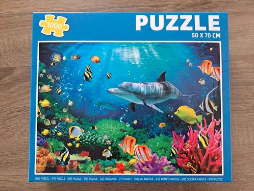 1000 Stukjes Puzzel - Onderwaterwereld met Dolfijn, Hobby en Vrije tijd, Denksport en Puzzels, Nieuw, Legpuzzel, 500 t/m 1500 stukjes