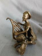 Bronzen beeld "Muzikant" West Afrika, Antiek en Kunst, Ophalen of Verzenden