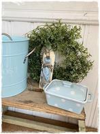 Lichtblauwe botervloot keramiek en stippen 16,5 x 10 x 8 cm., Huis en Inrichting, Overige typen, Isabelle rose, Nieuw, Ophalen of Verzenden