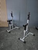 Complete gym met halterset en Taurus steunen en bankje, Ophalen, Zo goed als nieuw, Fitnessbank