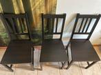 3x Stefan IKEA eetkamerstoel bruinzwart, Huis en Inrichting, Stoelen, Ophalen, Gebruikt, Drie, Zwart