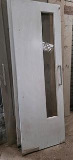 Massieve houten deur met glas - 210x60.5cm, Ophalen