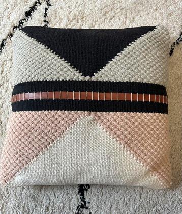 Kussen katoen inclusief vulling 50x50 cm roze blauw zwart beschikbaar voor biedingen