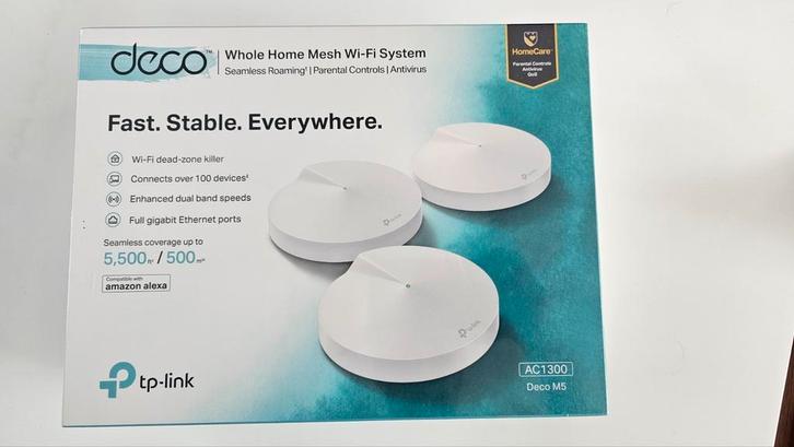 NIEUW TP-Link Deco M5 3-Pack Mesh WiFi, Computers en Software, Routers en Modems, Nieuw, Router, Ophalen of Verzenden