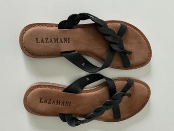 Nieuwe leren slippers, merk Lazamani, maat 39 beschikbaar voor biedingen