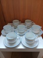 7 kop en schotels poselein Douwe Egberts, Huis en Inrichting, Keuken | Servies, Ophalen, Zo goed als nieuw, Overige stijlen, Kop(pen) en/of Schotel(s)